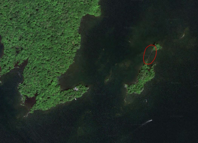 Circled in red, that’s the causeway from Google Earth. it’s about 100' long.